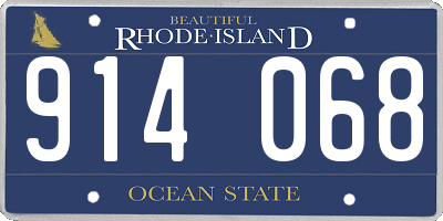 RI license plate 914068