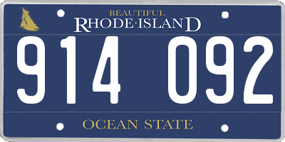 RI license plate 914092