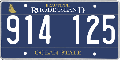 RI license plate 914125