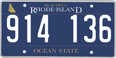 RI license plate 914136