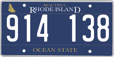 RI license plate 914138