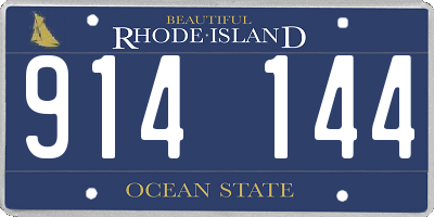 RI license plate 914144