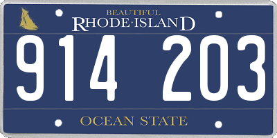 RI license plate 914203