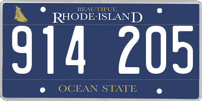 RI license plate 914205