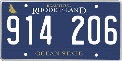 RI license plate 914206