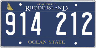 RI license plate 914212