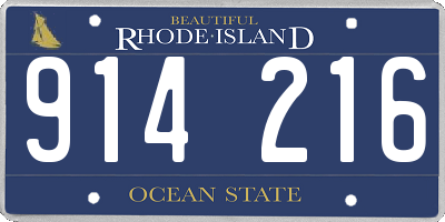 RI license plate 914216