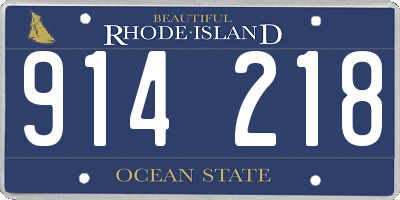 RI license plate 914218
