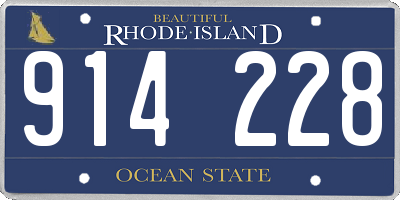 RI license plate 914228