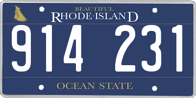 RI license plate 914231