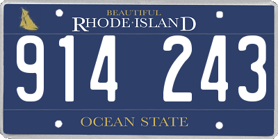 RI license plate 914243