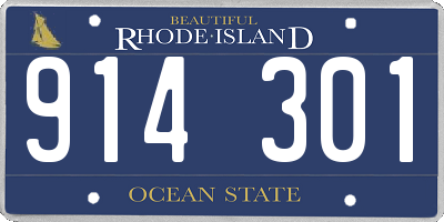 RI license plate 914301