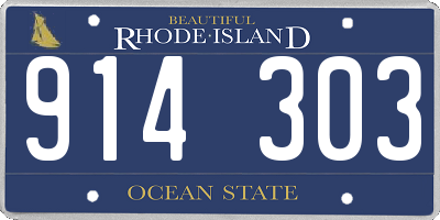 RI license plate 914303