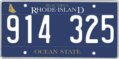 RI license plate 914325