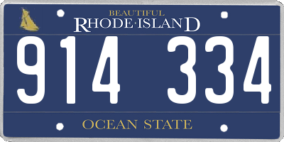 RI license plate 914334