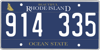 RI license plate 914335