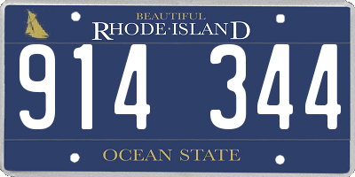 RI license plate 914344