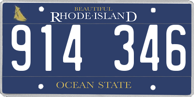 RI license plate 914346