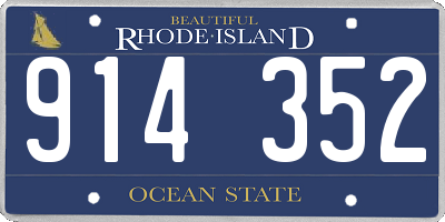 RI license plate 914352