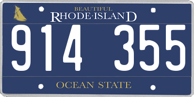 RI license plate 914355