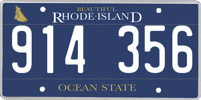RI license plate 914356