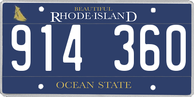RI license plate 914360