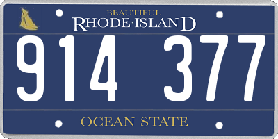 RI license plate 914377