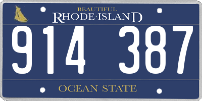 RI license plate 914387