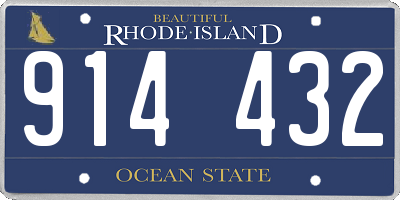 RI license plate 914432