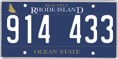 RI license plate 914433