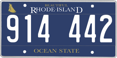 RI license plate 914442