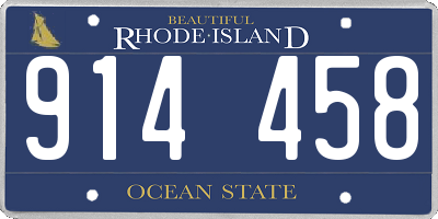 RI license plate 914458