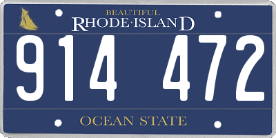 RI license plate 914472