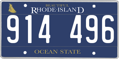 RI license plate 914496