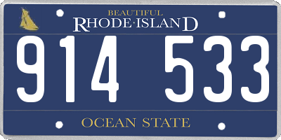 RI license plate 914533
