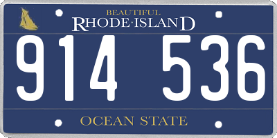RI license plate 914536
