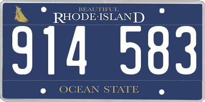 RI license plate 914583