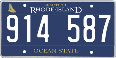 RI license plate 914587