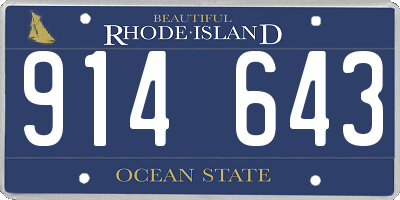 RI license plate 914643