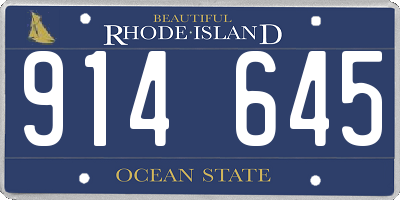 RI license plate 914645