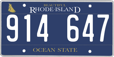 RI license plate 914647