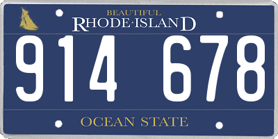 RI license plate 914678