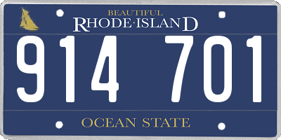 RI license plate 914701