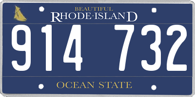 RI license plate 914732