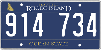 RI license plate 914734