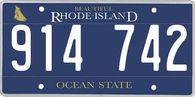 RI license plate 914742