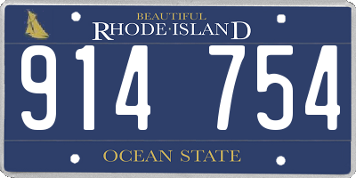 RI license plate 914754