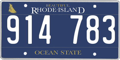 RI license plate 914783