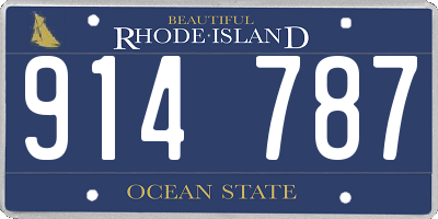 RI license plate 914787