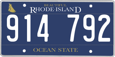 RI license plate 914792